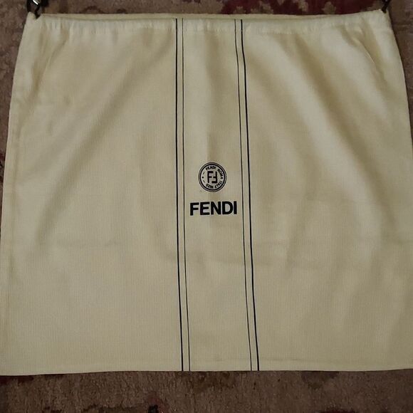 Fendi dust bag beige with drawstring closure Vintage dustbag storage bag travel - Picture 1 of 13